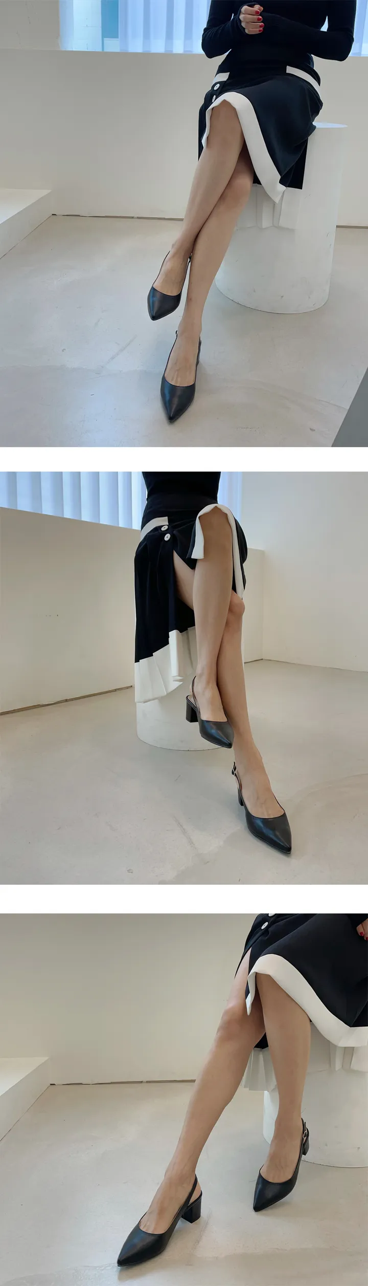 [당일발송] 설레임 가득 담은 스틸레토 슬링백 슈즈 5cm G 상세 이미지 7