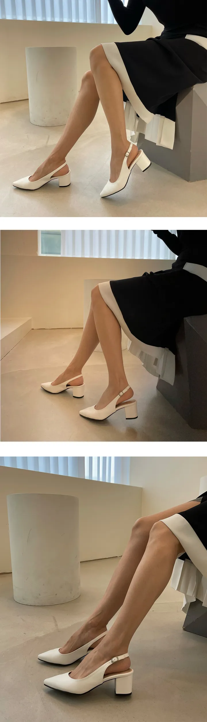 [당일발송] 설레임 가득 담은 스틸레토 슬링백 슈즈 5cm G 상세 이미지 10