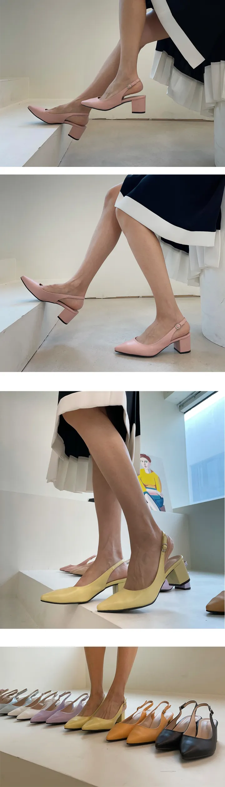 [당일발송] 설레임 가득 담은 스틸레토 슬링백 슈즈 5cm G 상세 이미지 16