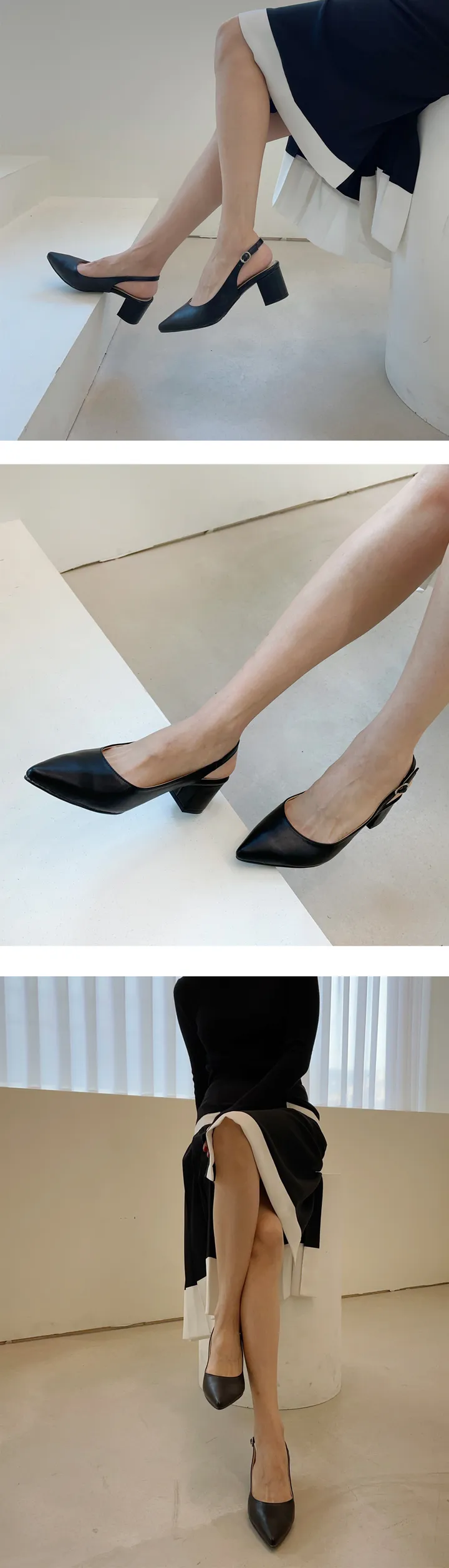 [당일발송] 설레임 가득 담은 스틸레토 슬링백 슈즈 5cm G 상세 이미지 9