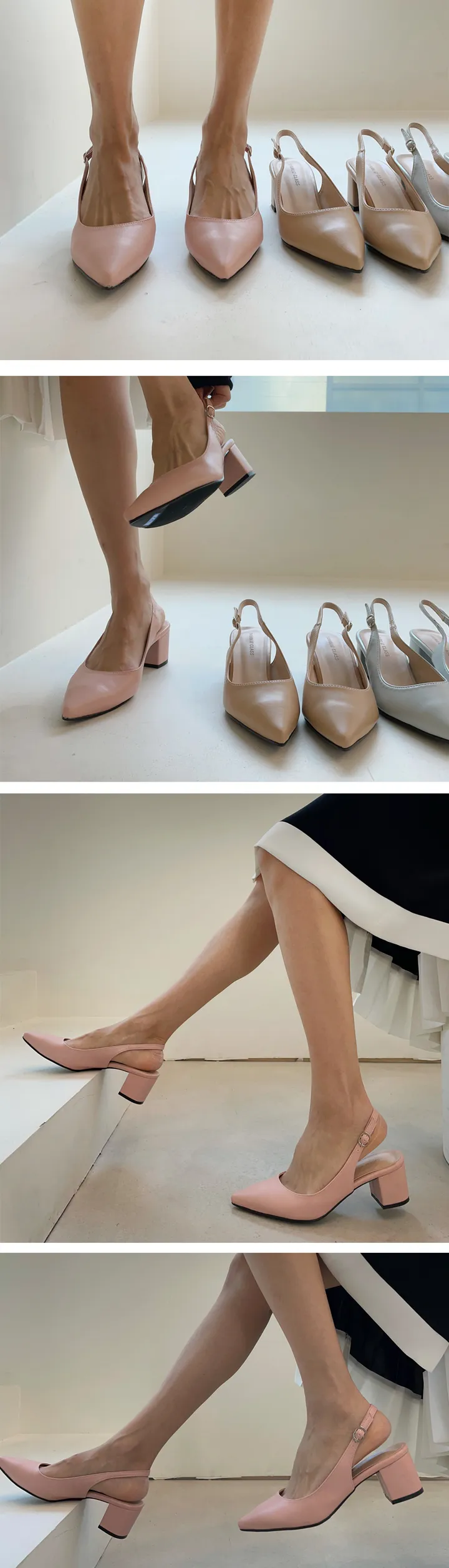[당일발송] 설레임 가득 담은 스틸레토 슬링백 슈즈 5cm G 상세 이미지 15