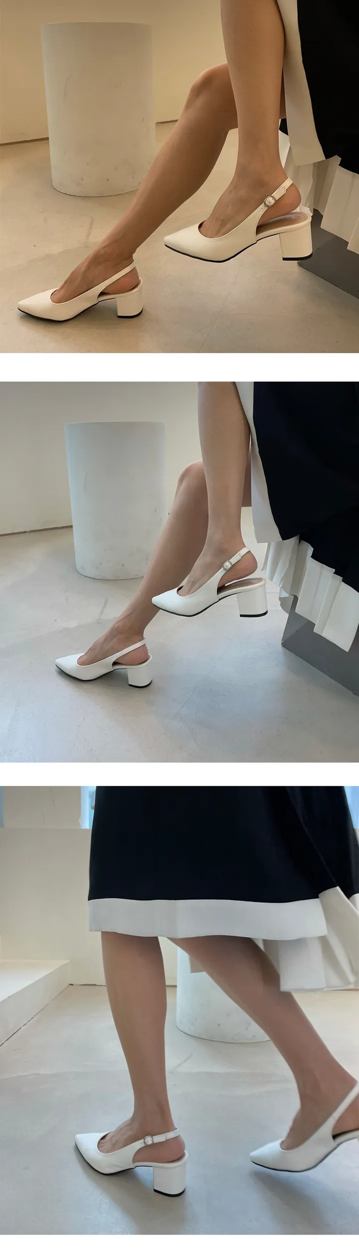 [당일발송] 설레임 가득 담은 스틸레토 슬링백 슈즈 5cm G 상세 이미지 11
