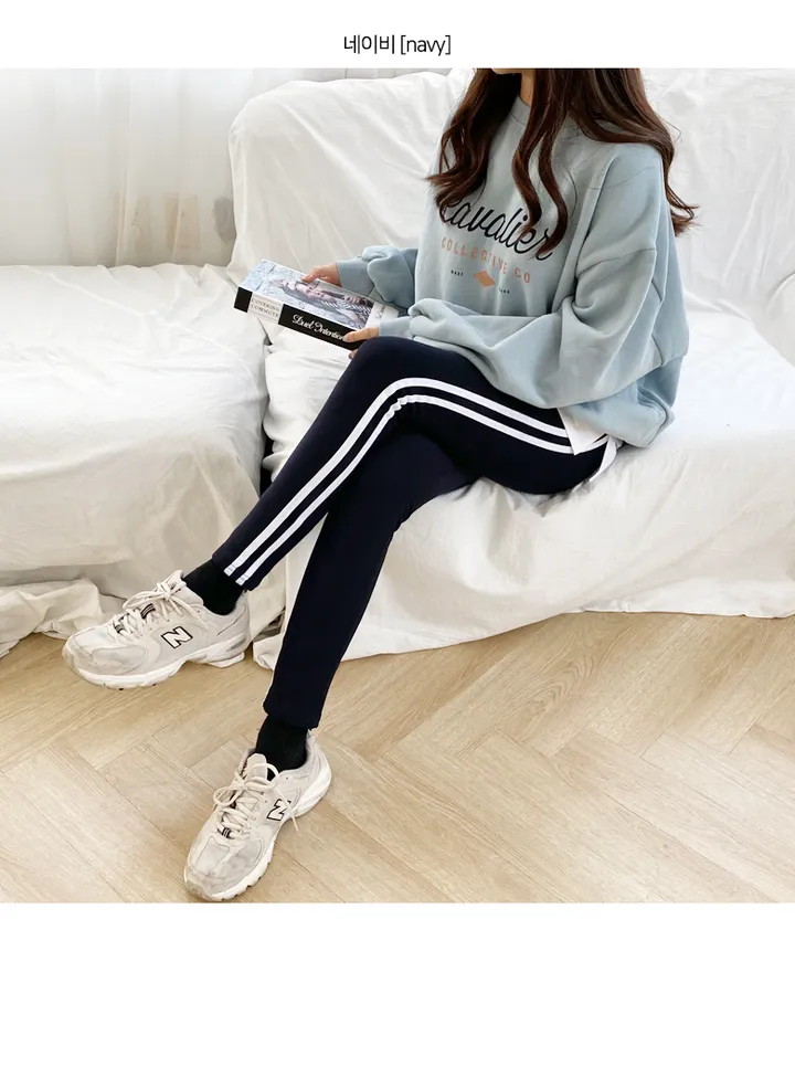 [당일] ~2XL 스판대박! 스판 융털 기모 옆 두줄 레깅스 팬츠 빅사이즈도 OK! 상세 이미지 14