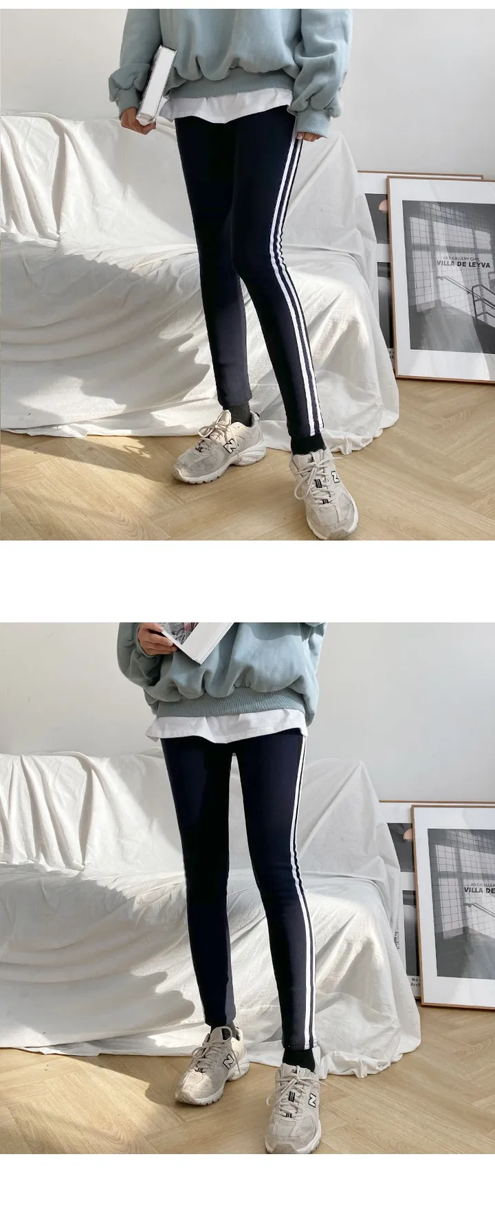 [당일] ~2XL 스판대박! 스판 융털 기모 옆 두줄 레깅스 팬츠 빅사이즈도 OK! 상세 이미지 15