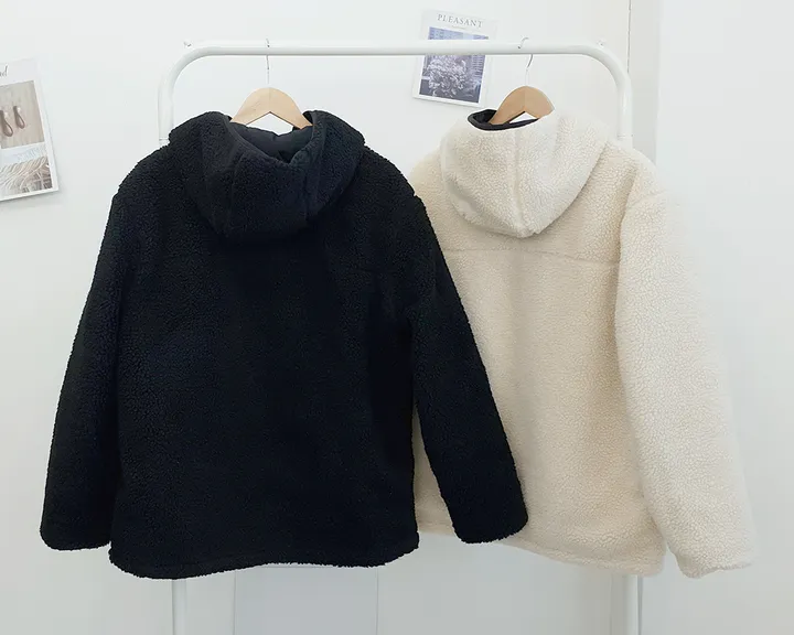 [양면가능!/M~2XL] 패치 양털자켓 후리스 후드집업 (리버시블!) 3컬러 상세 이미지 40