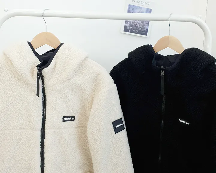 [양면가능!/M~2XL] 패치 양털자켓 후리스 후드집업 (리버시블!) 3컬러 상세 이미지 44