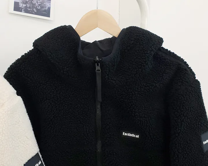 [양면가능!/M~2XL] 패치 양털자켓 후리스 후드집업 (리버시블!) 3컬러 상세 이미지 45