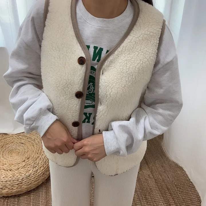 귀요미 양털 조끼 상세 이미지 11
