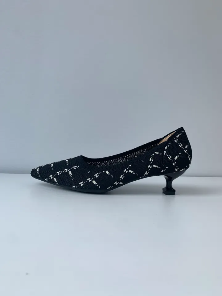 (쿠션빵빵) 스텔레토 니트 호피 체크 미들힐펌프스4.5cm 상세 이미지 26