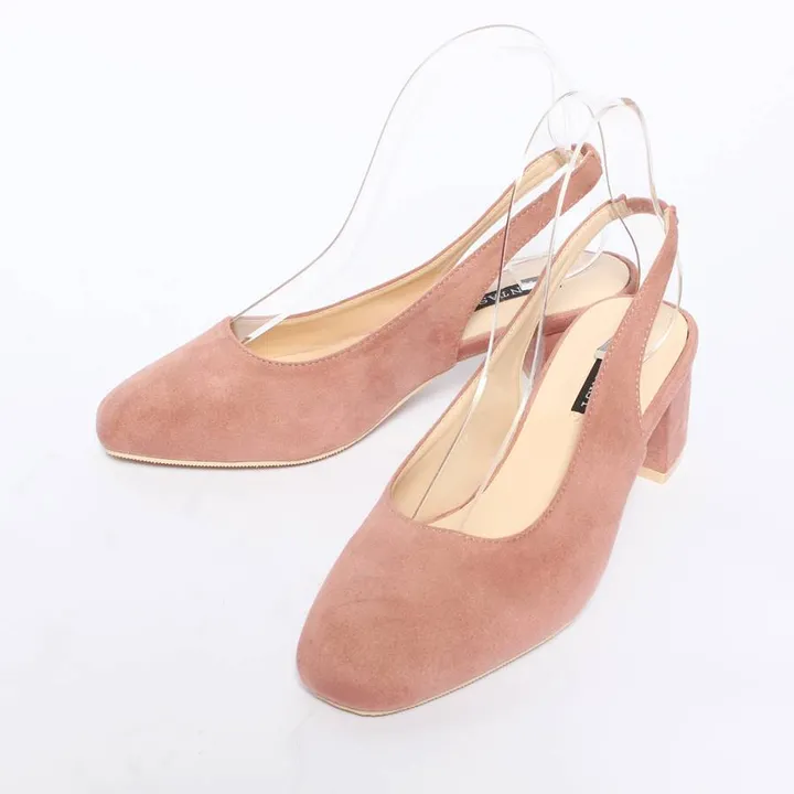 여성 스웨이드  라운드코 6cm 슬링백힐 상세 이미지 6