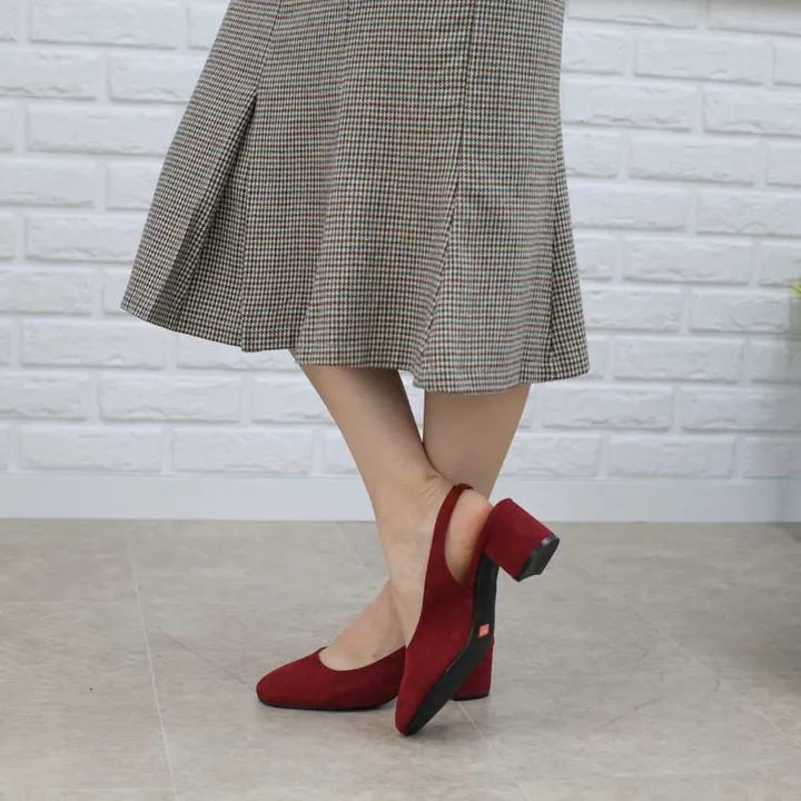 여성 스웨이드  라운드코 6cm 슬링백힐 상세 이미지 23