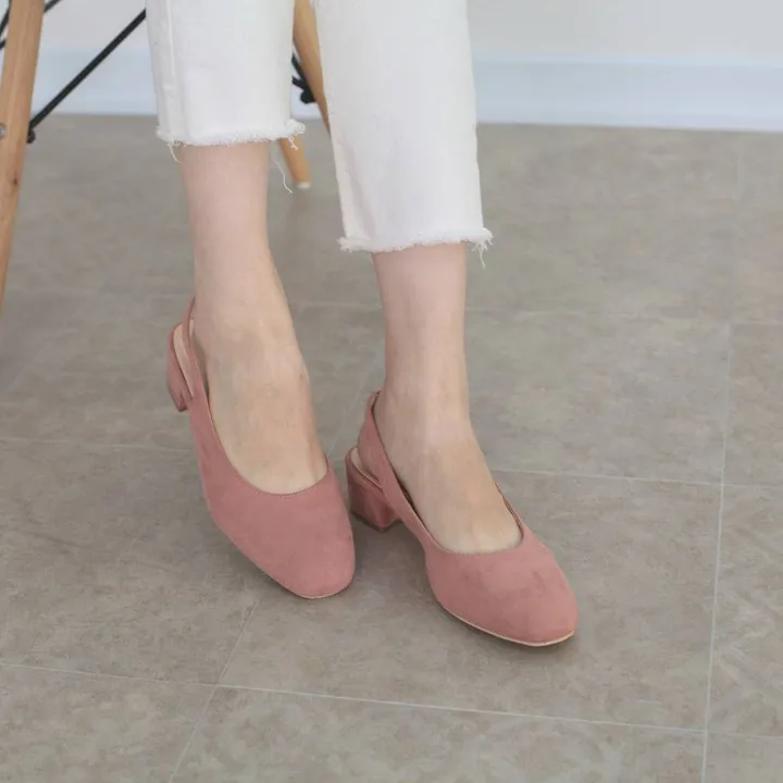 여성 반편한 스웨이드 4cm 슬링백힐 상세 이미지 20