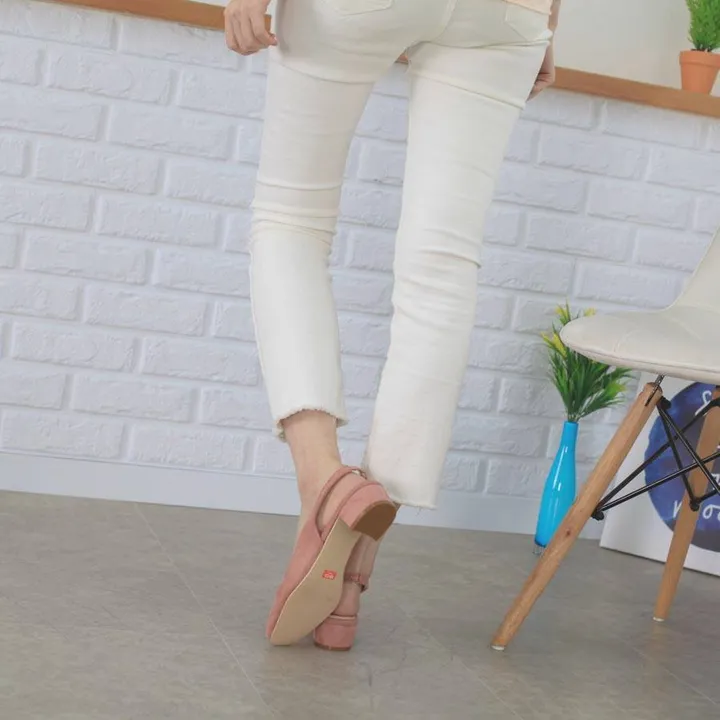 여성 반편한 스웨이드 4cm 슬링백힐 상세 이미지 22