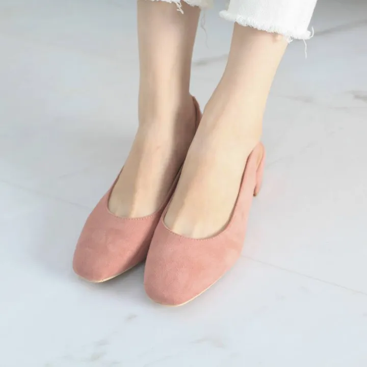 여성 반편한 스웨이드 4cm 슬링백힐 상세 이미지 29