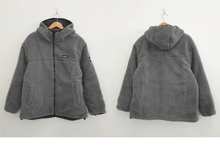 [양면가능!/M~2XL] 패치 양털자켓 후리스 후드집업 (리버시블!) 3컬러 상세 이미지 42