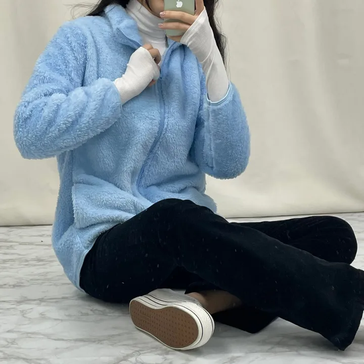 💖당일발송💖[1+1할인/검품X/공장출고] 데일리 하이넥 보들보들 도톰 양털 후리스집업 (6color) 상세 이미지 20