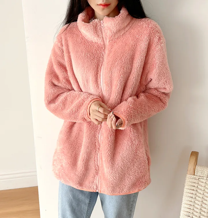 [1+1할인!]포근 도톰 양털 후리스집업 플리스 자켓 4color 상세 이미지 18