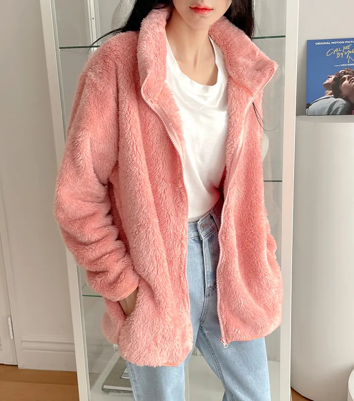 [1+1할인!]포근 도톰 양털 후리스집업 플리스 자켓 4color 상세 이미지 21