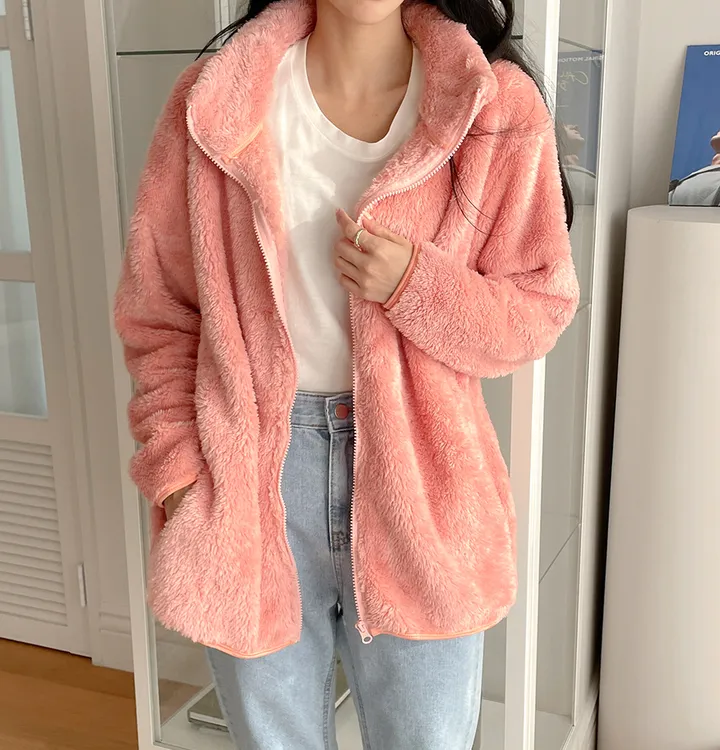[1+1할인!]포근 도톰 양털 후리스집업 플리스 자켓 4color 상세 이미지 22