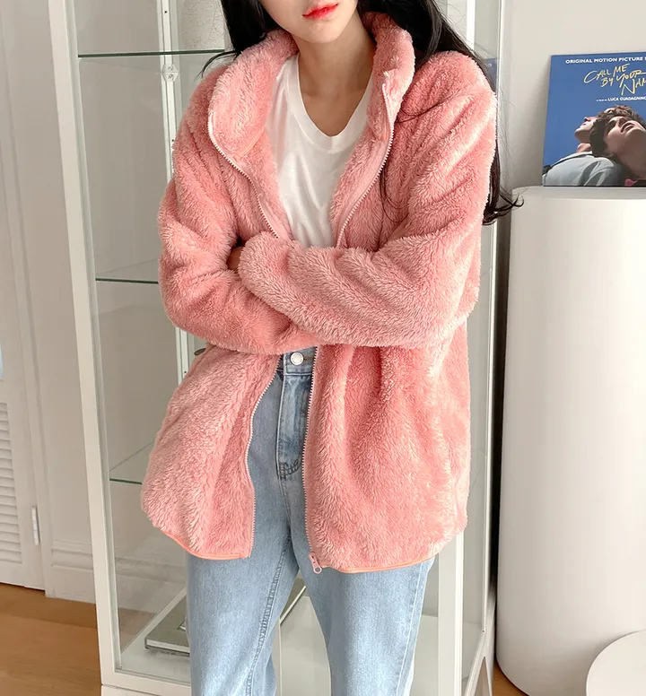 [1+1할인!]포근 도톰 양털 후리스집업 플리스 자켓 4color 상세 이미지 23