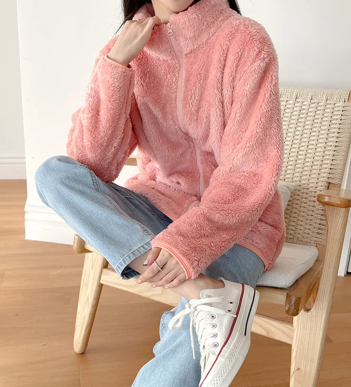 [1+1할인!]포근 도톰 양털 후리스집업 플리스 자켓 4color 상세 이미지 25