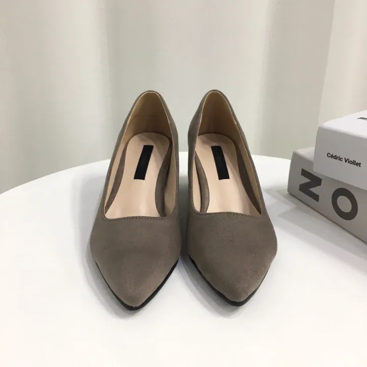 [국산수제화] 5cm,7cm 스틸레토 베이직 쿠션 스웨이드 통굽 펌프스 힐 상세 이미지 19