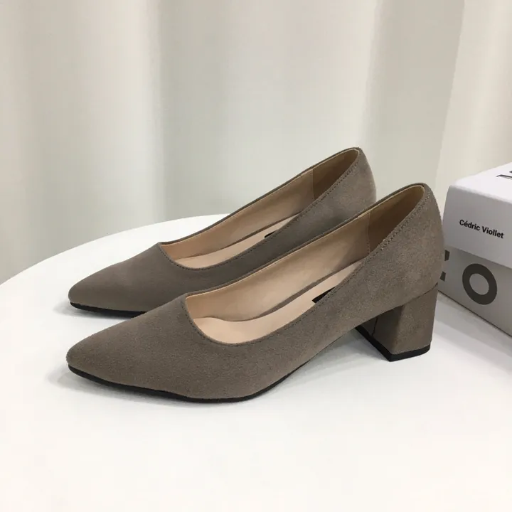 [국산수제화] 5cm,7cm 스틸레토 베이직 쿠션 스웨이드 통굽 펌프스 힐 상세 이미지 21