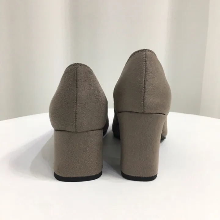 [국산수제화] 5cm,7cm 스틸레토 베이직 쿠션 스웨이드 통굽 펌프스 힐 상세 이미지 17