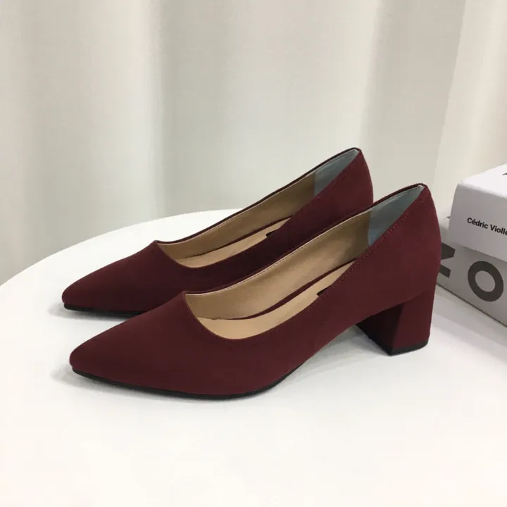 [국산수제화] 5cm,7cm 스틸레토 베이직 쿠션 스웨이드 통굽 펌프스 힐 상세 이미지 29