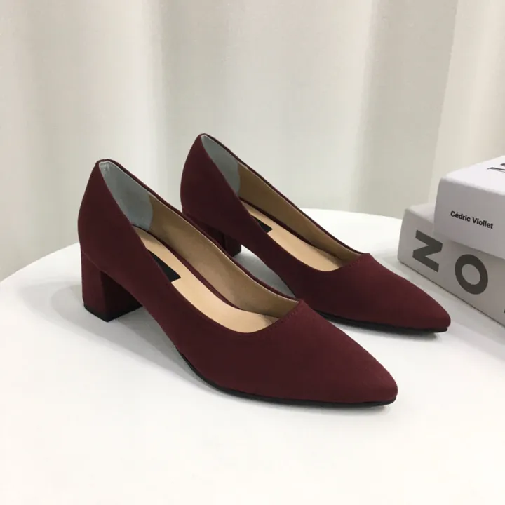 [국산수제화] 5cm,7cm 스틸레토 베이직 쿠션 스웨이드 통굽 펌프스 힐 상세 이미지 28
