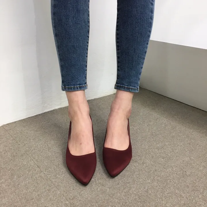 [국산수제화] 5cm,7cm 스틸레토 베이직 쿠션 스웨이드 통굽 펌프스 힐 상세 이미지 31