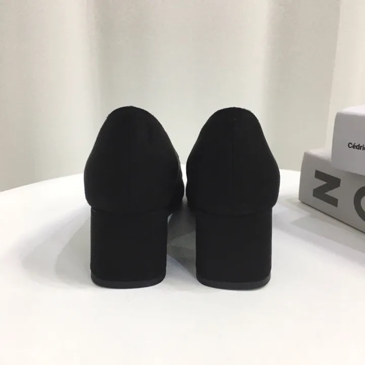 [국산수제화] 5cm,7cm 스틸레토 베이직 쿠션 스웨이드 통굽 펌프스 힐 상세 이미지 38