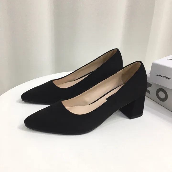 [국산수제화] 5cm,7cm 스틸레토 베이직 쿠션 스웨이드 통굽 펌프스 힐 상세 이미지 37
