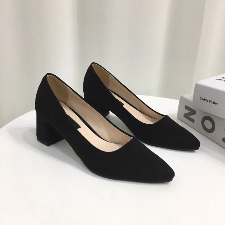 [국산수제화] 5cm,7cm 스틸레토 베이직 쿠션 스웨이드 통굽 펌프스 힐 상세 이미지 36