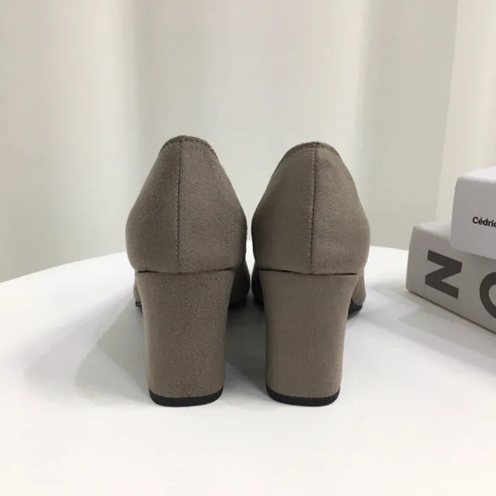 [국산수제화] 5cm,7cm 스틸레토 베이직 쿠션 스웨이드 통굽 펌프스 힐 상세 이미지 46
