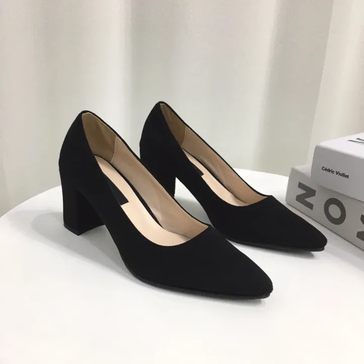 [국산수제화] 5cm,7cm 스틸레토 베이직 쿠션 스웨이드 통굽 펌프스 힐 상세 이미지 60