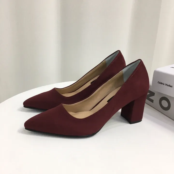 [국산수제화] 5cm,7cm 스틸레토 베이직 쿠션 스웨이드 통굽 펌프스 힐 상세 이미지 53