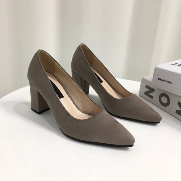 [국산수제화] 5cm,7cm 스틸레토 베이직 쿠션 스웨이드 통굽 펌프스 힐 상세 이미지 44