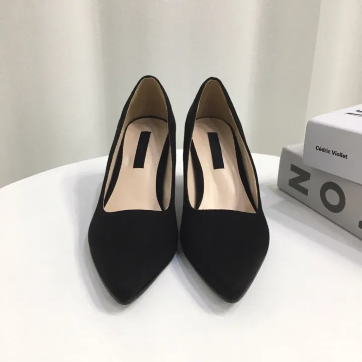[국산수제화] 5cm,7cm 스틸레토 베이직 쿠션 스웨이드 통굽 펌프스 힐 상세 이미지 59
