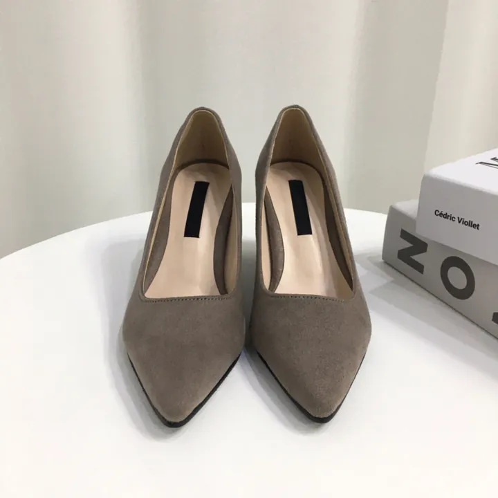 [국산수제화] 5cm,7cm 스틸레토 베이직 쿠션 스웨이드 통굽 펌프스 힐 상세 이미지 43