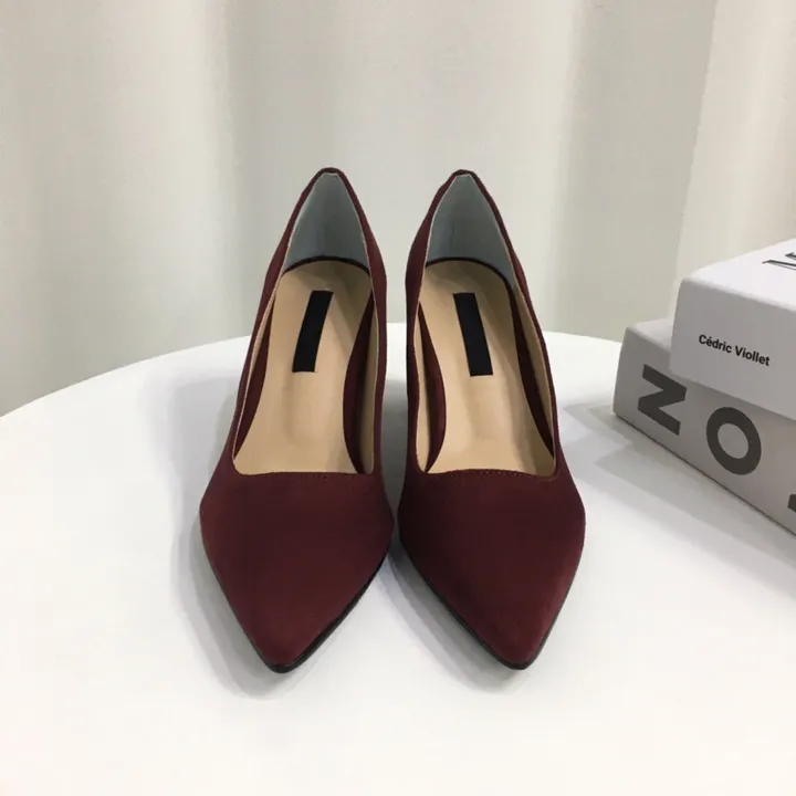 [국산수제화] 5cm,7cm 스틸레토 베이직 쿠션 스웨이드 통굽 펌프스 힐 상세 이미지 51