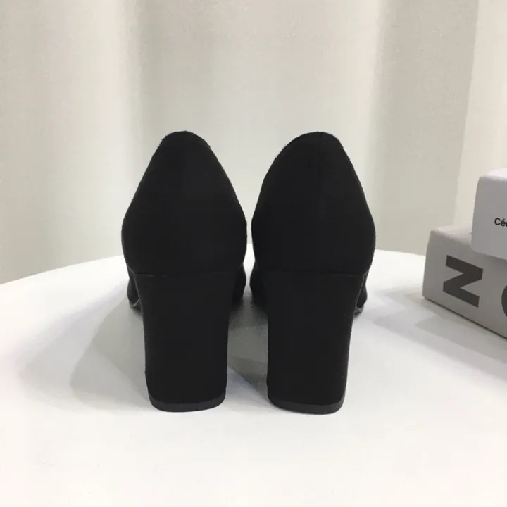 [국산수제화] 5cm,7cm 스틸레토 베이직 쿠션 스웨이드 통굽 펌프스 힐 상세 이미지 62