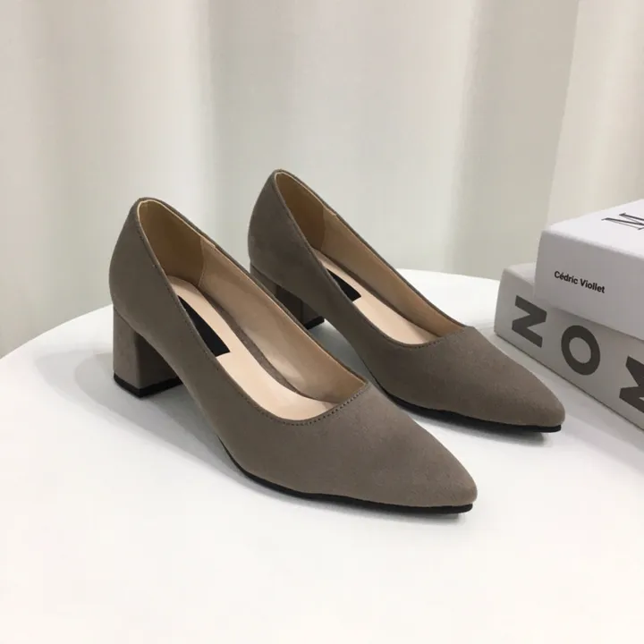 [국산수제화] 5cm,7cm 스틸레토 베이직 쿠션 스웨이드 통굽 펌프스 힐 상세 이미지 20