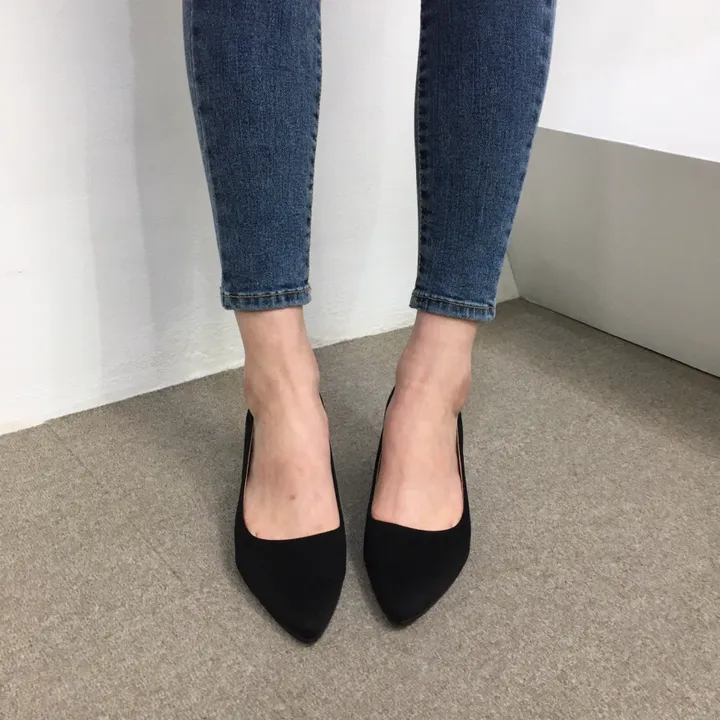 [국산수제화] 5cm,7cm 스틸레토 베이직 쿠션 스웨이드 통굽 펌프스 힐 상세 이미지 39
