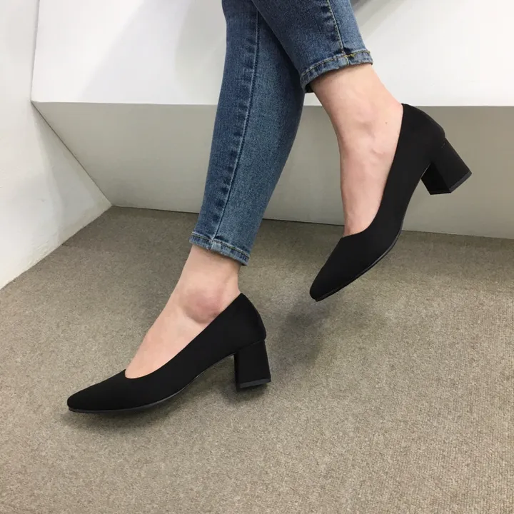 [국산수제화] 5cm,7cm 스틸레토 베이직 쿠션 스웨이드 통굽 펌프스 힐 상세 이미지 42