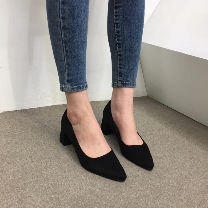 [국산수제화] 5cm,7cm 스틸레토 베이직 쿠션 스웨이드 통굽 펌프스 힐 상세 이미지 40