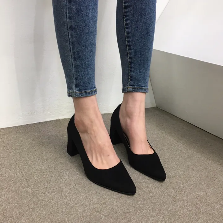 [국산수제화] 5cm,7cm 스틸레토 베이직 쿠션 스웨이드 통굽 펌프스 힐 상세 이미지 64