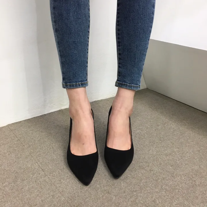[국산수제화] 5cm,7cm 스틸레토 베이직 쿠션 스웨이드 통굽 펌프스 힐 상세 이미지 63