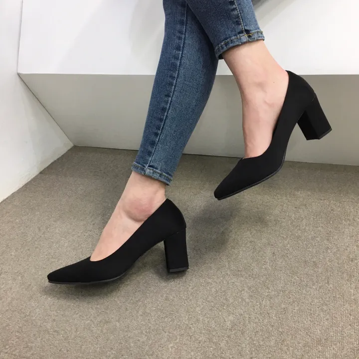 [국산수제화] 5cm,7cm 스틸레토 베이직 쿠션 스웨이드 통굽 펌프스 힐 상세 이미지 66