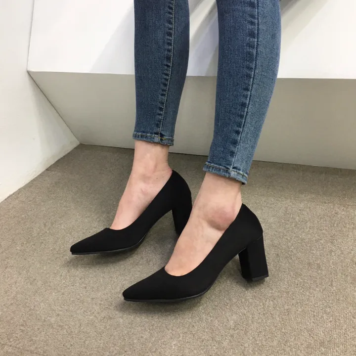 [국산수제화] 5cm,7cm 스틸레토 베이직 쿠션 스웨이드 통굽 펌프스 힐 상세 이미지 65